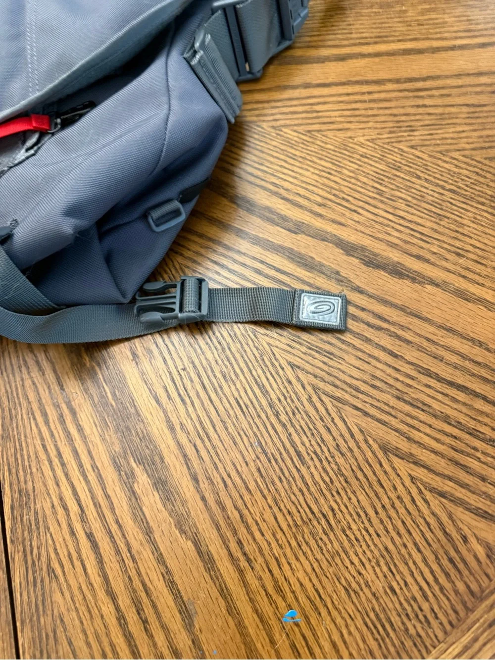 Timbuk2 Slate Gray Messenger Bag with Red Trim